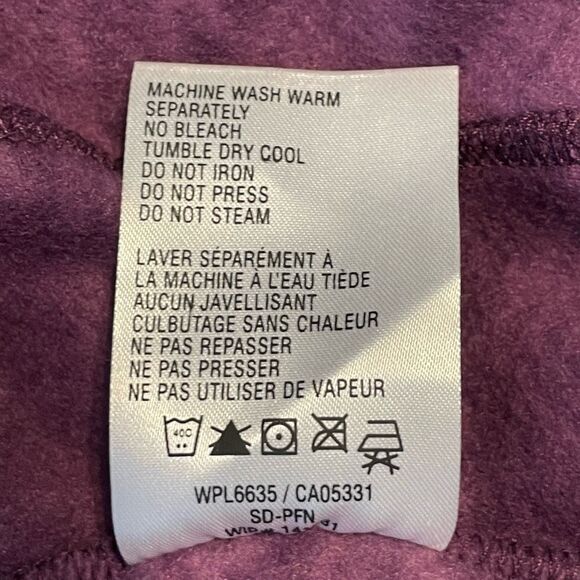 Vintage Woolrich Purple Fair Isle Print Fleece Jacket L - Picture 7 of 7